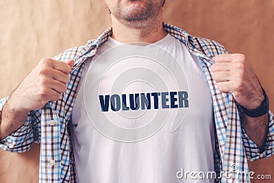 Man is volunteer Stock Photo
