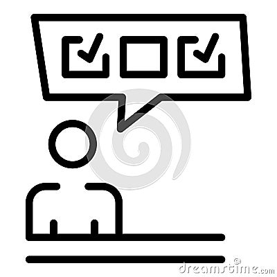 Man vote poll icon, outline style Vector Illustration