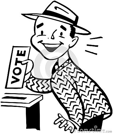 Man Voting Vector Illustration