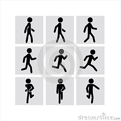 Man walk icon . Walking man vector icon. People walk sign illustration. Vector Illustration