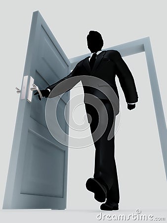 Man Walking Through Door Stock Images - Image: 13761384