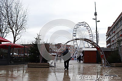 Entrance to the Dunkirk, France Christmas Market Editorial Stock Photo