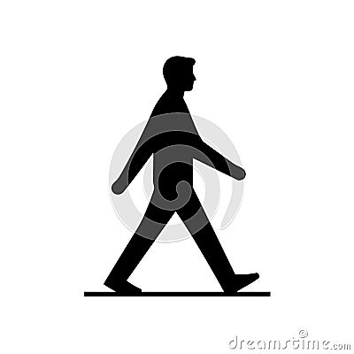 Man walking icon. Simple illustration of man walking vector icon for web, pictogram shape, generative ai Cartoon Illustration