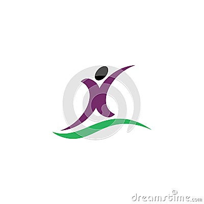 man walking logo health icon vector sign Vector Illustration