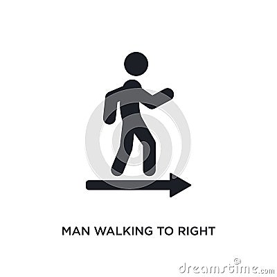 man walking to right isolated icon. simple element illustration from ultimate glyphicons concept icons. man walking to right Vector Illustration
