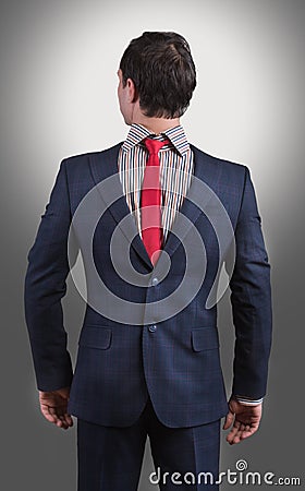 Man wearing his suit on backwards Stock Photo