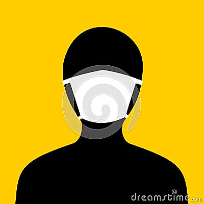 Man is wearing mask face mask Vector Illustration