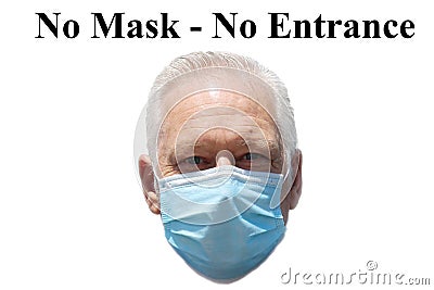 Man wearing a paper mask on his face. A man wears a Medical Face Mask to help avoid contracting Coronavirus aka Covid-19. Covid- Stock Photo