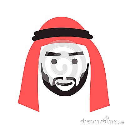 Man is wearing scarf and headscarf Vector Illustration