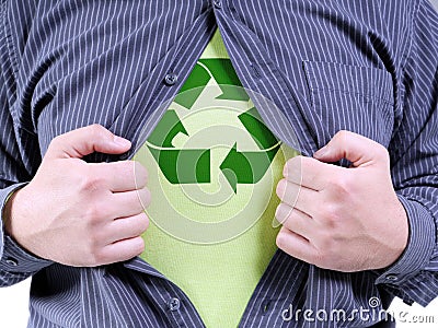 Eco superhero transformation Stock Photo