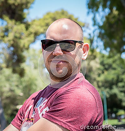 Man wearing sunglasses Stock Photo