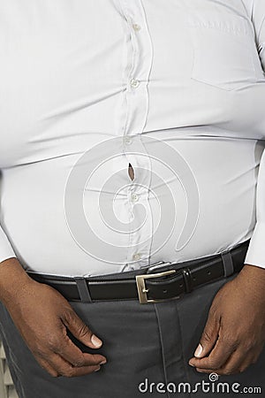 Man Wearing Tight Shirt Stock Photo