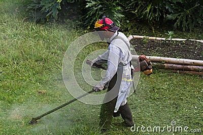 Mowing in Costa Rica Editorial Stock Photo