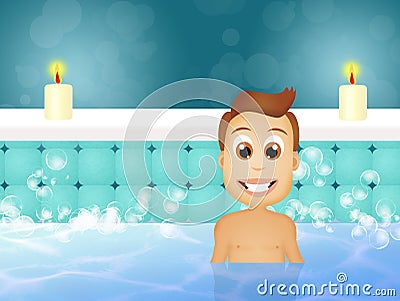 Man in wellness spa Stock Photo