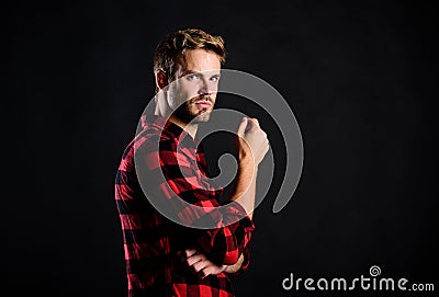 Man from the west. after barbershop. charisma. western cowboy portrait. retro male fashion. Vintage style. man checkered Stock Photo