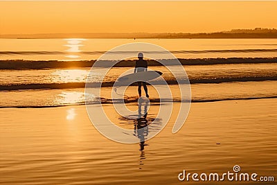 ocean man person surfing sea model surfboard male beach sport surfer. Generative AI. Stock Photo