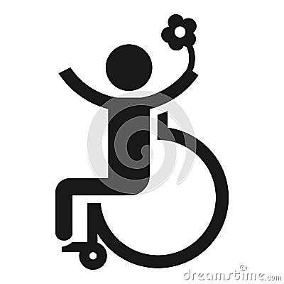 Man in wheelchair icon, simple style Vector Illustration