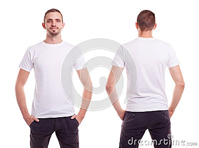 Man in white t-shirt Stock Photo