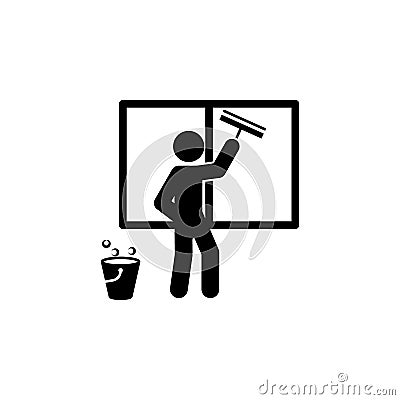 man wiping icon. Element of man cleaning icon for mobile concept and web apps. Glyph man wiping icon can be used for web and mobil Stock Photo