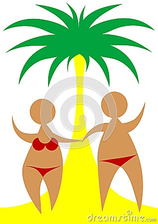 Bathing suits three Vector Illustration