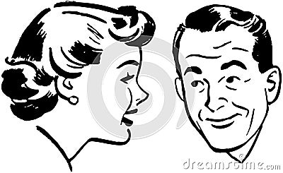 Man And Woman Chatting Vector Illustration