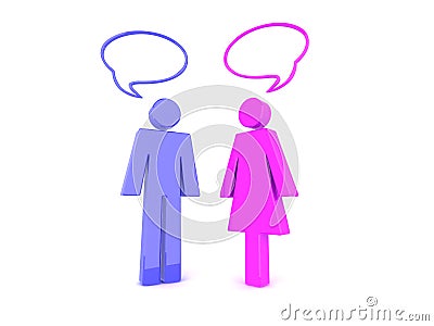 Man and Woman Chatting Stock Photo