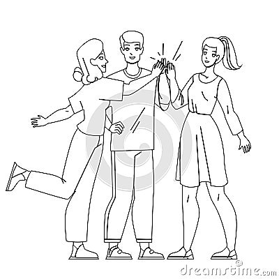Man And Woman Colleagues Together Work Vector Cartoon Illustration