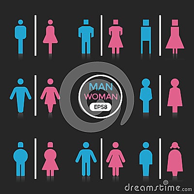 Man and Woman color sign Vector Illustration