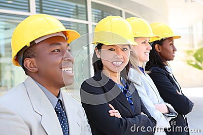 Man and Woman Construction Team Stock Photo