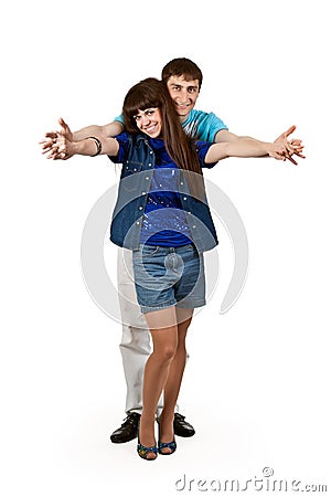 Man and woman cuddling Stock Photo