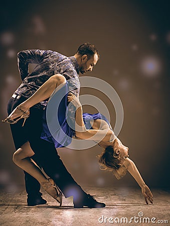 The man and the woman dancing argentinian tango Stock Photo