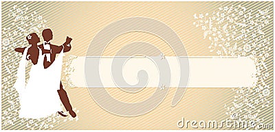 Man and woman. a dancing couple. vintage horizontal background Vector Illustration