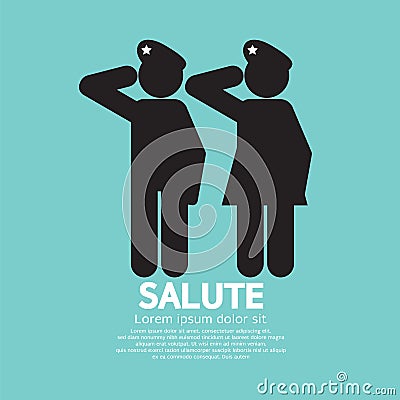 Man And Woman Gave The Salute Gesture Vector Illustration