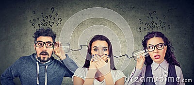 Man and woman having troubled communication Stock Photo