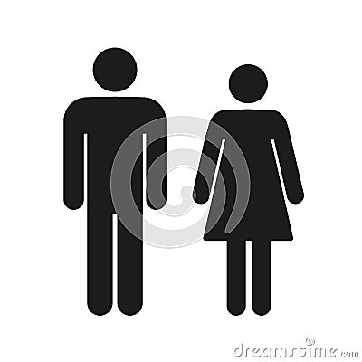 Man and woman icon on isolated background. Modern flat pictogram. Simple flat symbol for web site design Vector Illustration