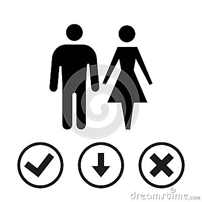 Man and woman icon stock vector illustration flat design Vector Illustration