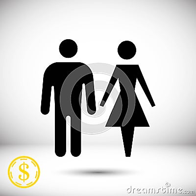 Man and woman icon stock vector illustration flat design Vector Illustration