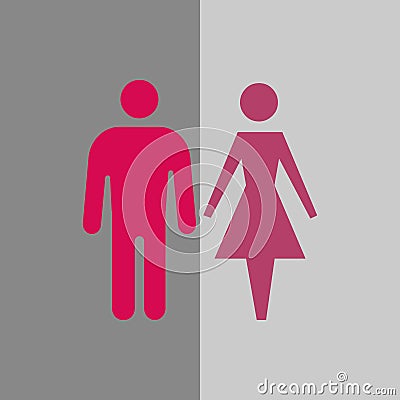 Man and woman icon stock vector illustration flat design Vector Illustration