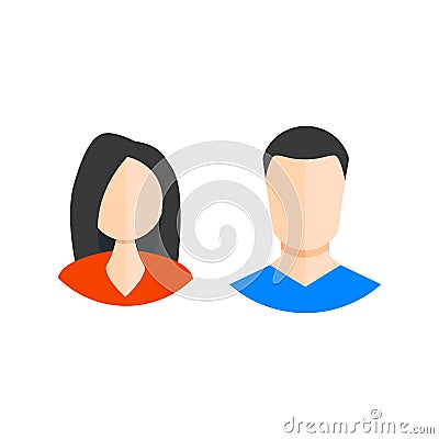man and woman icon. web icons flat style. vector illustration EPS10 Cartoon Illustration
