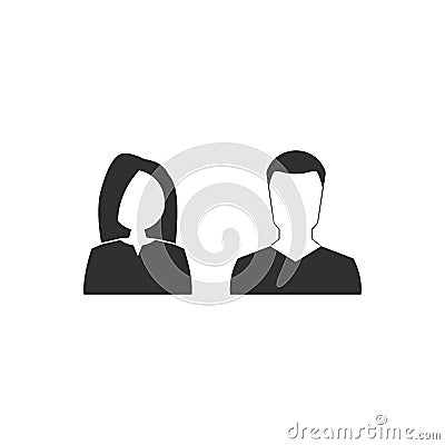 man and woman icon. web icons flat style. vector illustration EPS10 Cartoon Illustration