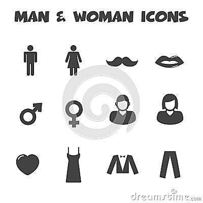Man and woman icons Vector Illustration