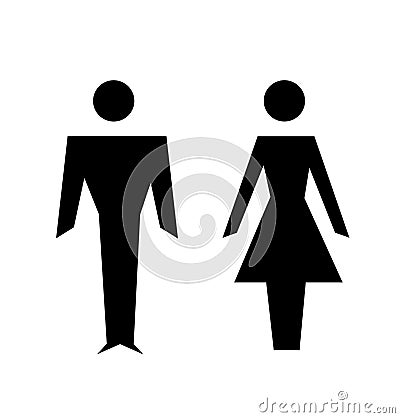 Man and woman icons, toilet sign Vector Illustration