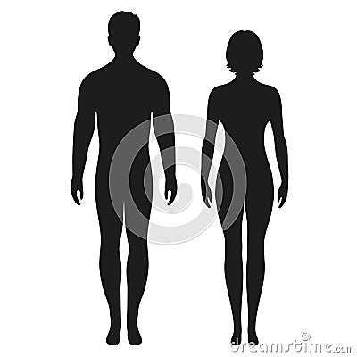 Man, woman, male, female human body flat icon for app and website Vector Illustration