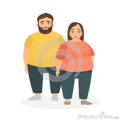 People with obesity Vector Illustration