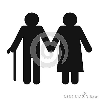 Man and woman in old age Vector Illustration