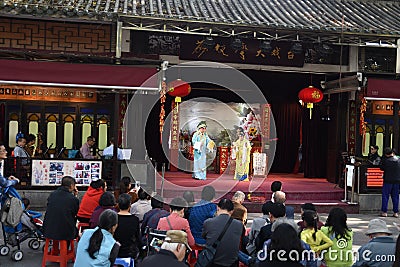 A man and a woman are performing a Chinese opera with thousands of years of history Editorial Stock Photo