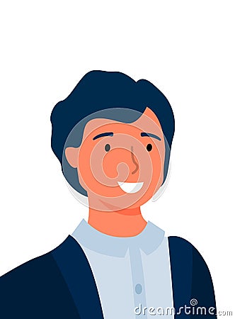 Man Woman Portrait Closeup Isolated Smiling Person Vector Illustration