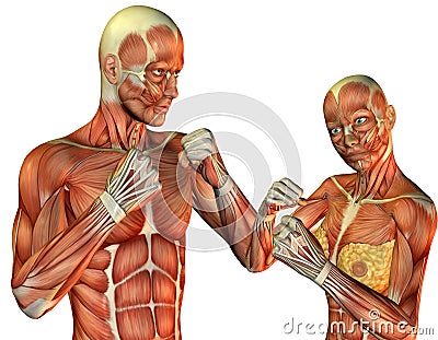 Man and woman pose in fighter Stock Photo