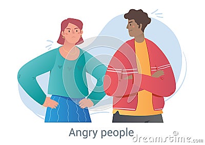 Man and woman in quarrel Vector Illustration