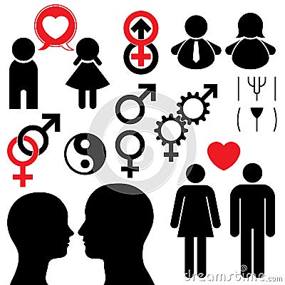 Man and woman symbol set couple Vector Illustration